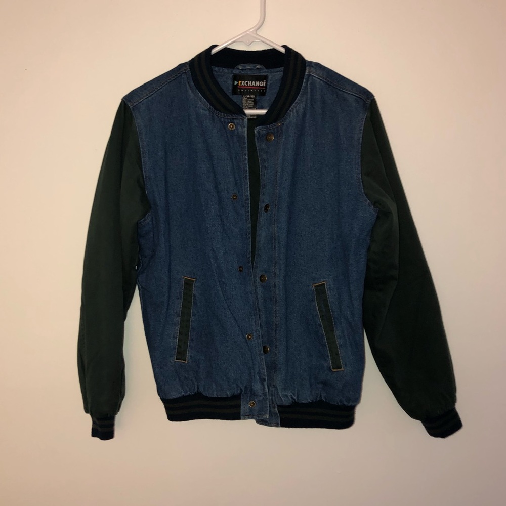 Vintage Quilted Colorblock Jean Jacket